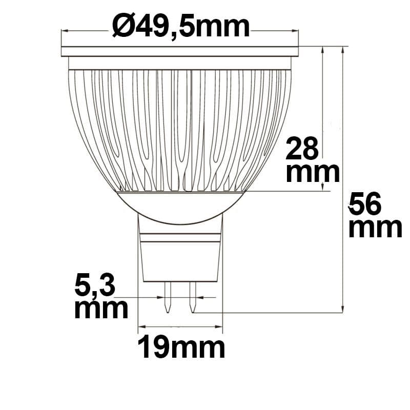 MR16 LED Strahler 6W Glas diffus, 120°, warmweiß