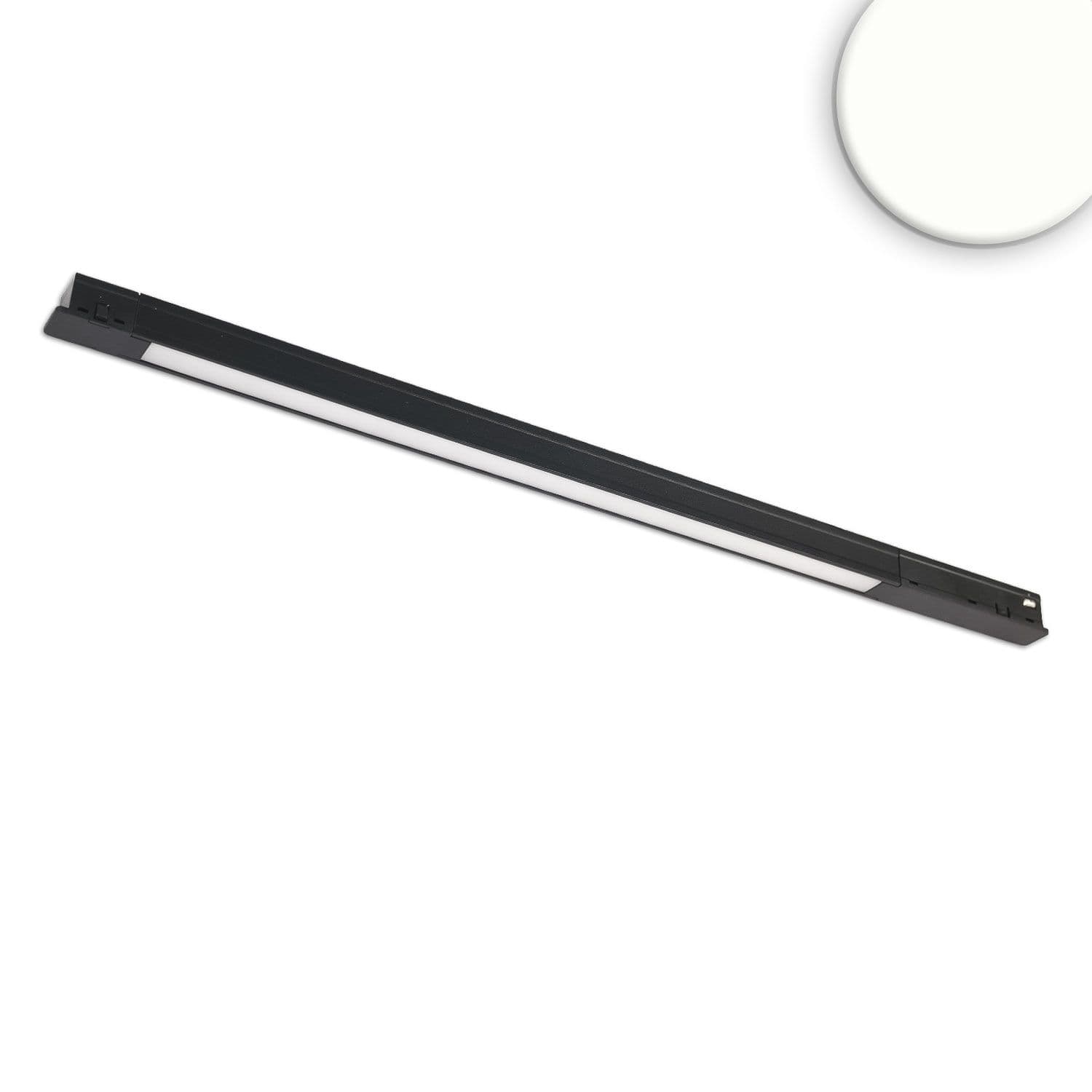 Track48 Leuchte Mini Linear, schwarz, 42cm, 10W, prismatisch, 48V DC, 4000K, CRI90