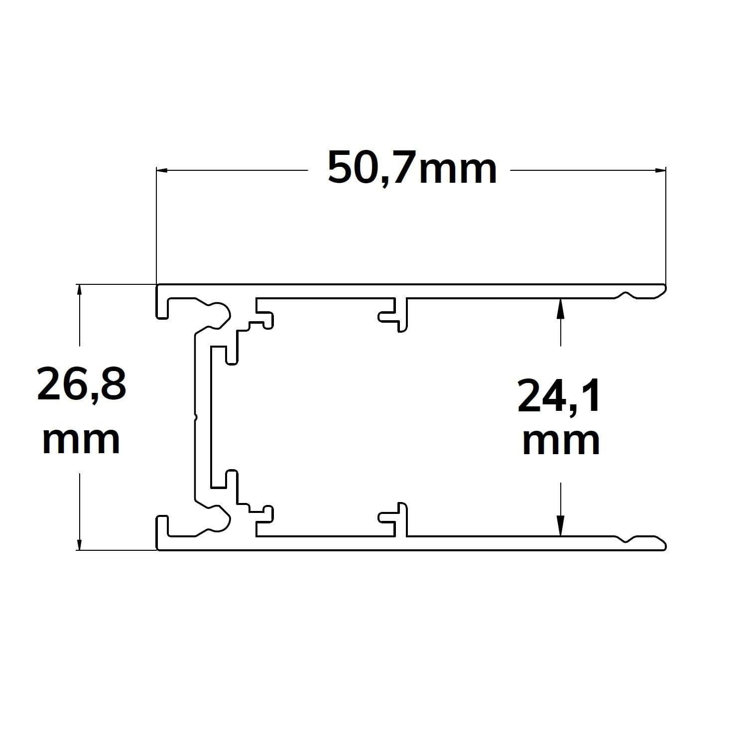 Track48 Aufbauschiene, weiß, 200cm, 4-polig, inkl. Endkappen und Schutzcover