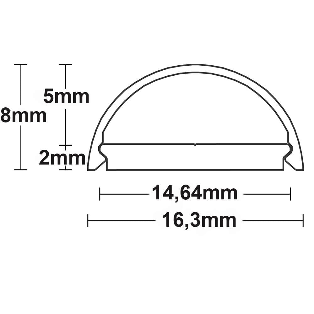 Abdeckung COVER69 opal/satiniert 200cm für Profil SURF12 HIDDEN