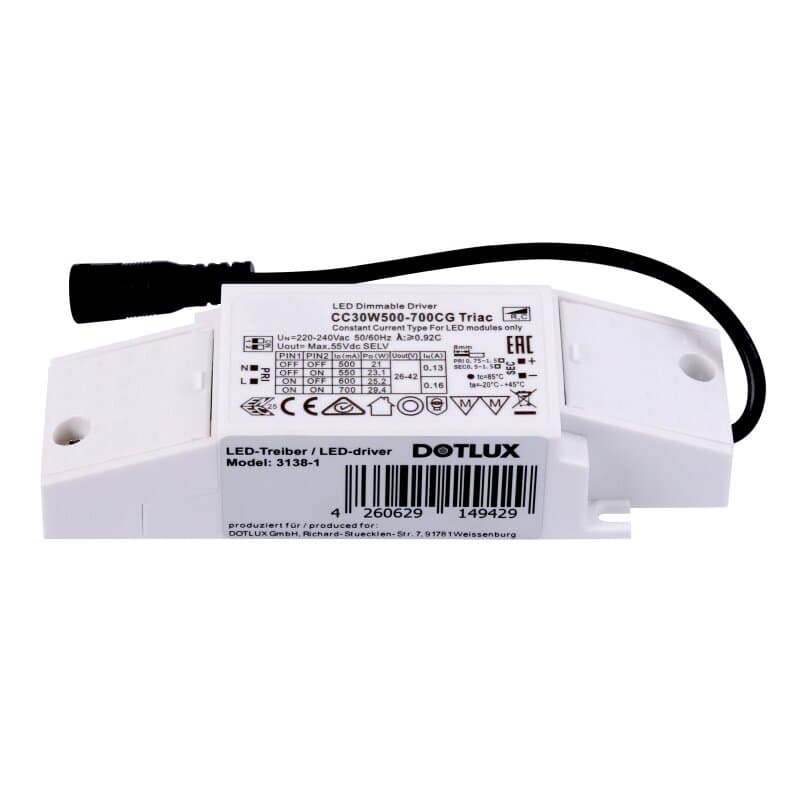 LED-Netzteil CC 13-30W 500-700mA 26-42V dimmbar Phasenab/-anschnitt