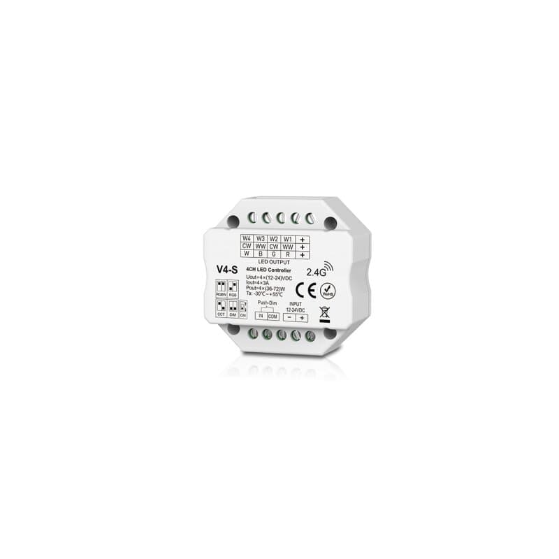 DOTLUX 4 in1 LED Funk-Empfänger/Dimmer für mehrfarbige LED-Streifen Fusion Technologie 4x 3A 12-24V