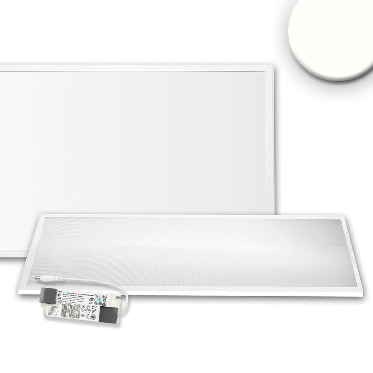 LED Panel Professional Line 308x1550mm, UGR<19 4H/8H, 36W, RAL9016, neutralweiß, PowerSwitch 21-40W
