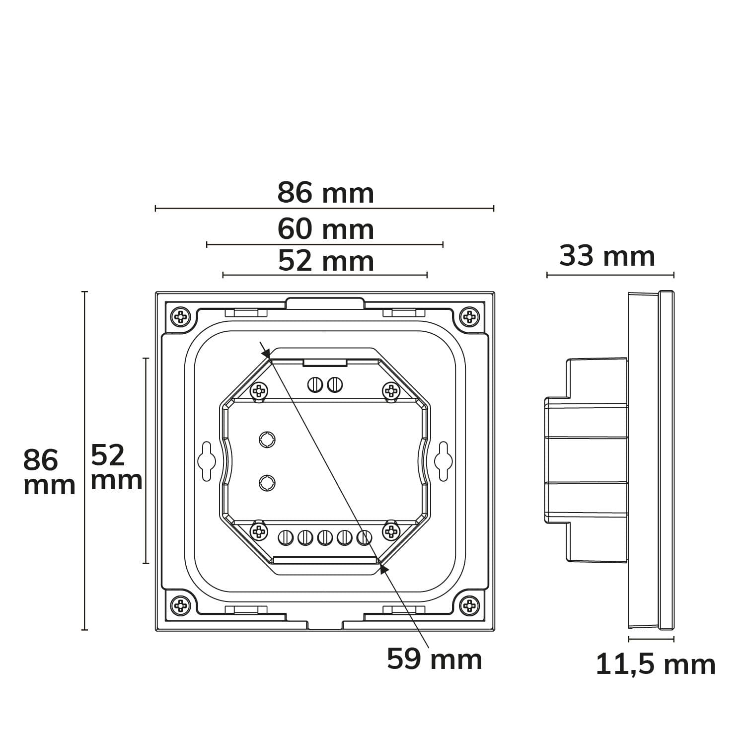 Sys-Pro RGB+weißdynamische 4 Zonen Fernbedienung mit 3 Szenenspeicher