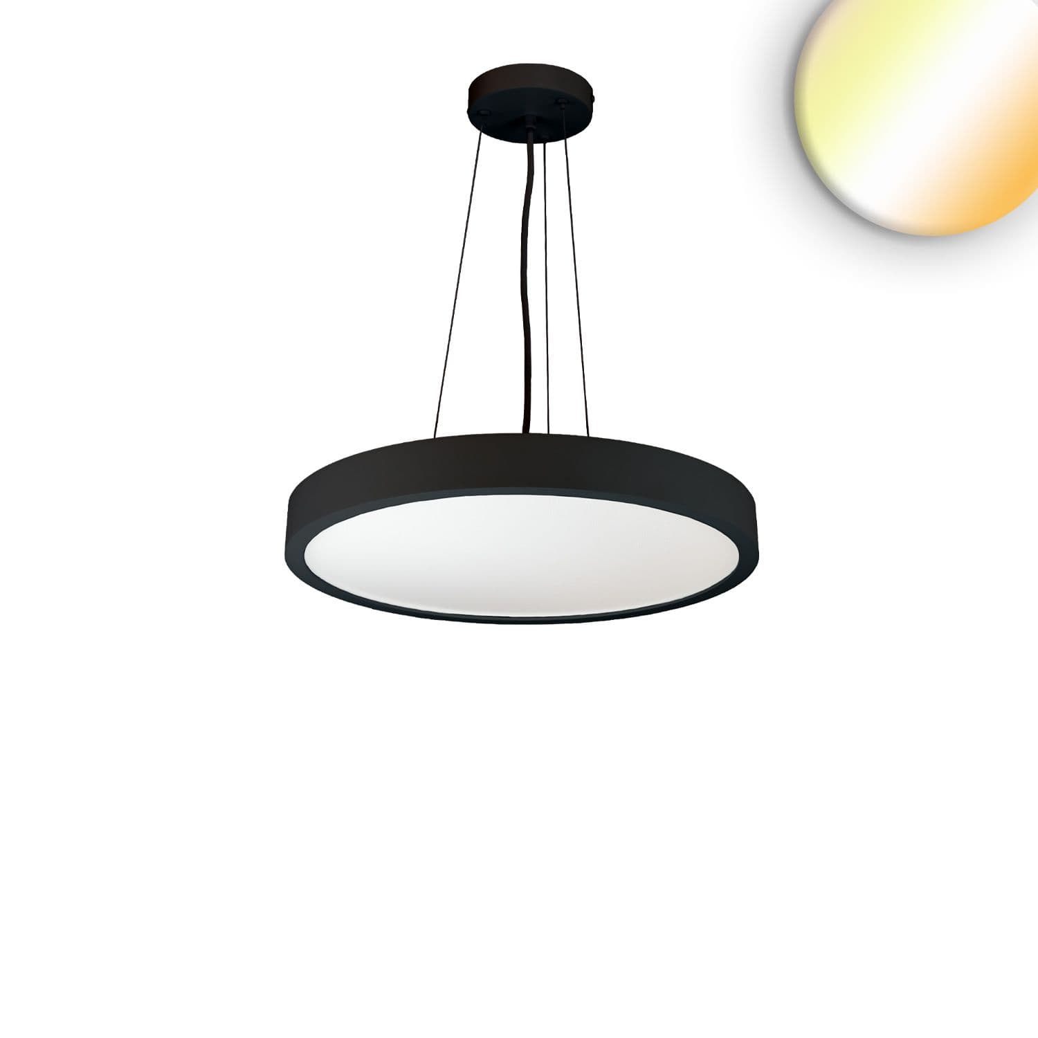 LED Hängeleuchte UGR<19 2H, schwarz, 20W|30W+3W, IP42, DN400, 2700|3000|4000K, dimmbar, Up&Down