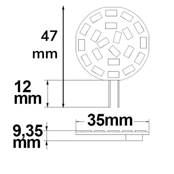 G4 LED 21SMD, 3W, warmweiß, Pin seitlich