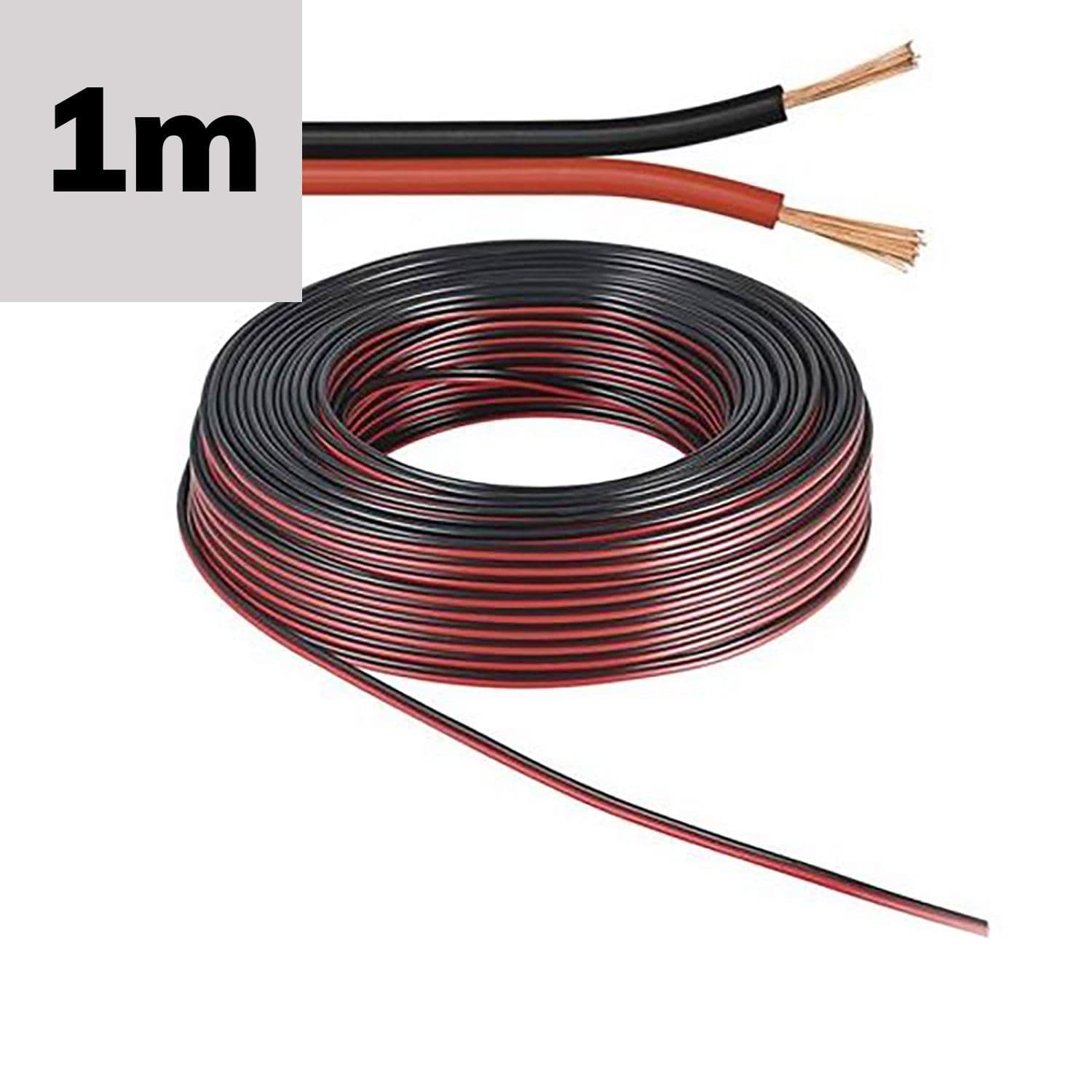 Kabel schwarz/rot 2x 0,75mm² H03VH-H YZWL AWG18, Meterware