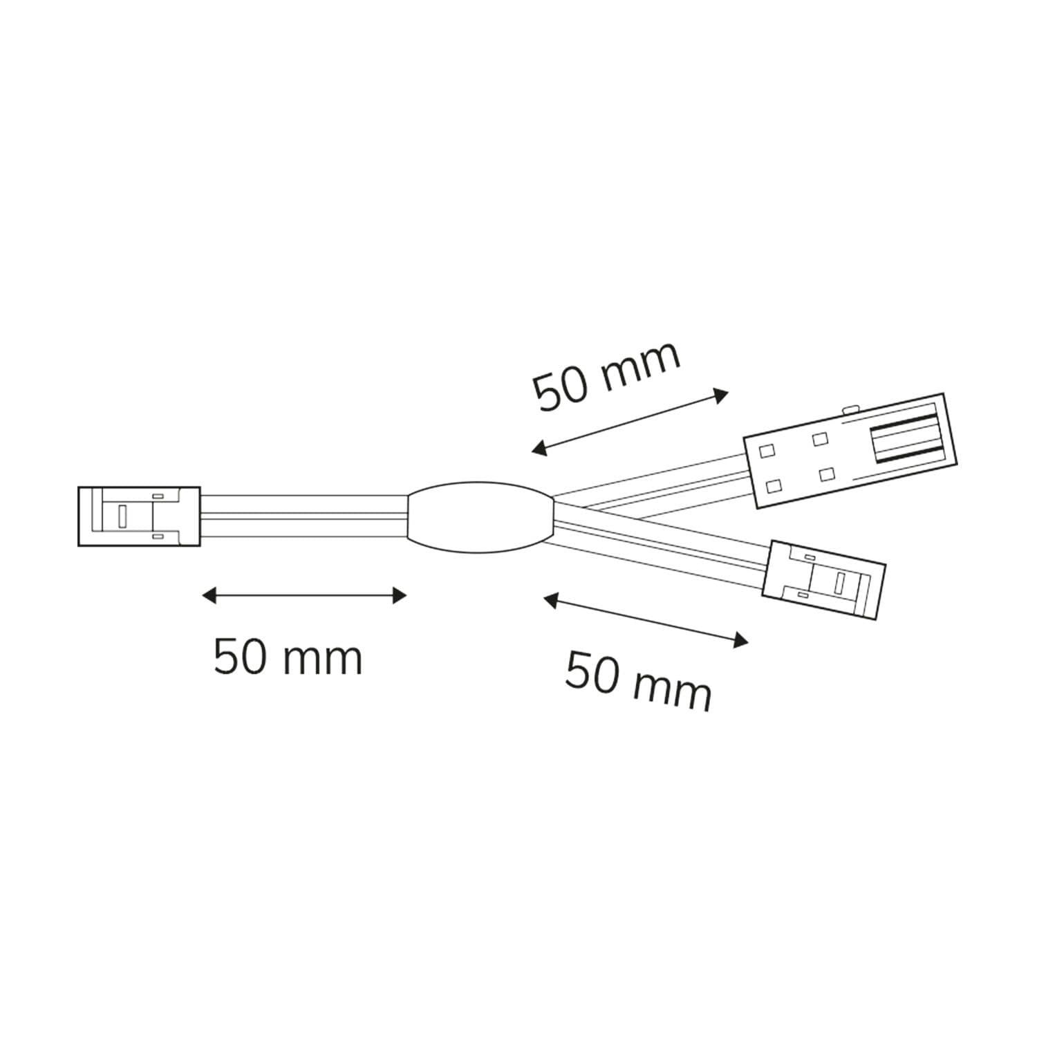 MiniAMP Linearsplitter 2 x male-Stecker / 1 x female-Buchse, 2-polig, weiß, max. 4A