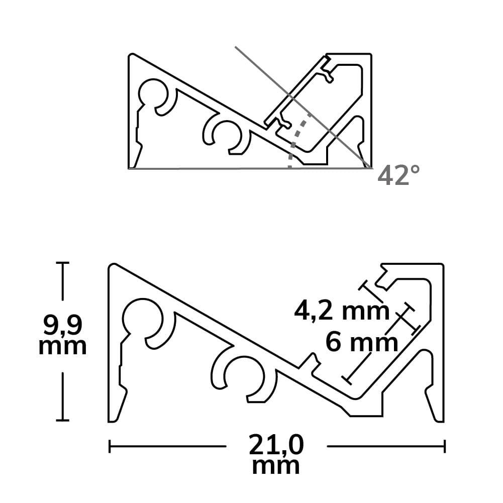 LED Aufbauprofil FURNIT6 S Aluminium eloxiert, 200cm