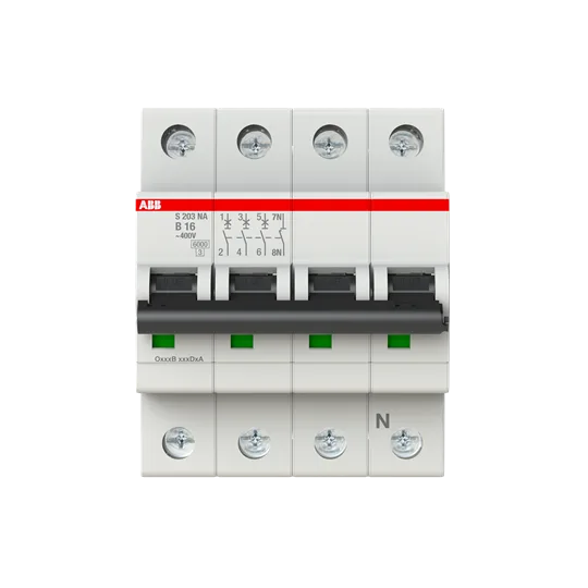 Leitungsschutzschalter S203-B, 3P+N