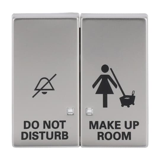 Wippe mit Aufdruck DO NOT DISTURB / MAKE UP ROOM mit kleiner transparenter