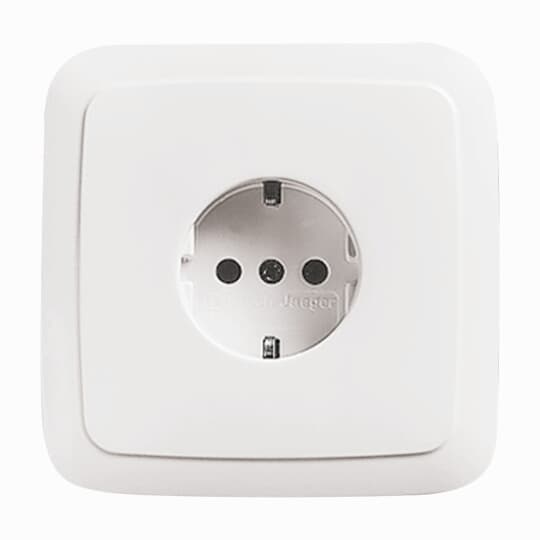 SCHUKO Steckdose mit anschraubbarem Tragrahmen ohne Spreize