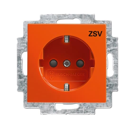 SCHUKO Steckdosen-Einsatz mit Aufdruck ZSV Safety+