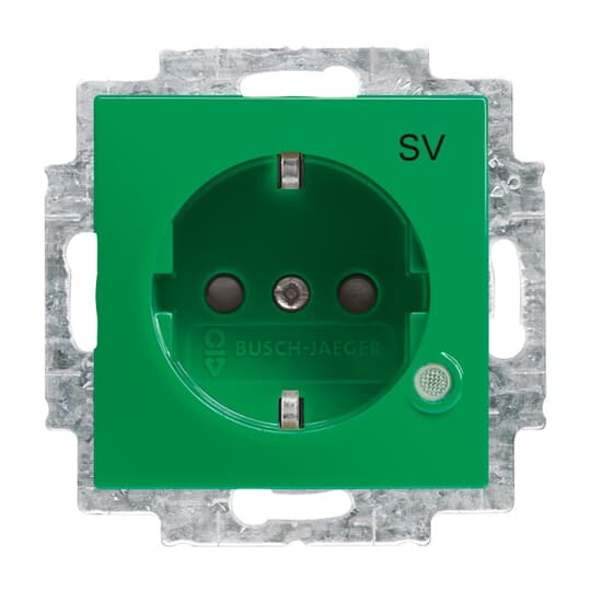 SCHUKO Steckdosen-Einsatz mit Aufdruck SV Safety+ mit LED-Kontrolllicht