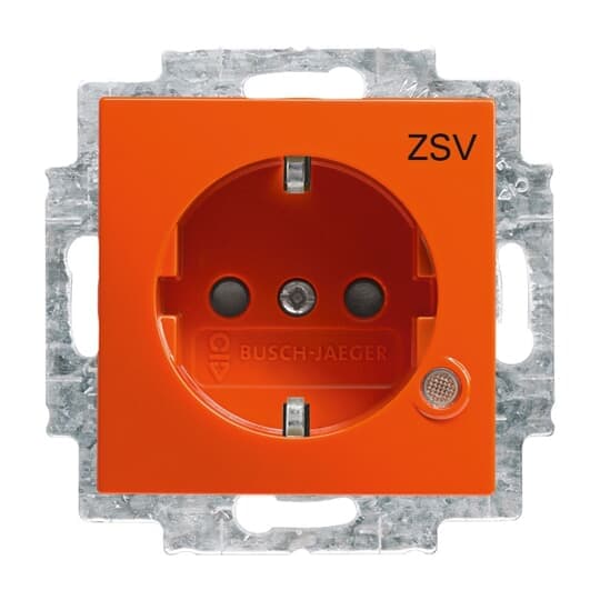 SCHUKO Steckdosen-Einsatz mit Aufdruck ZSV Safety+ mit LED-Kontrolllicht