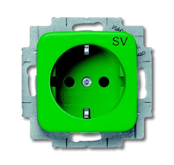 SCHUKO Steckdosen-Einsatz mit Aufdruck SV Safety+