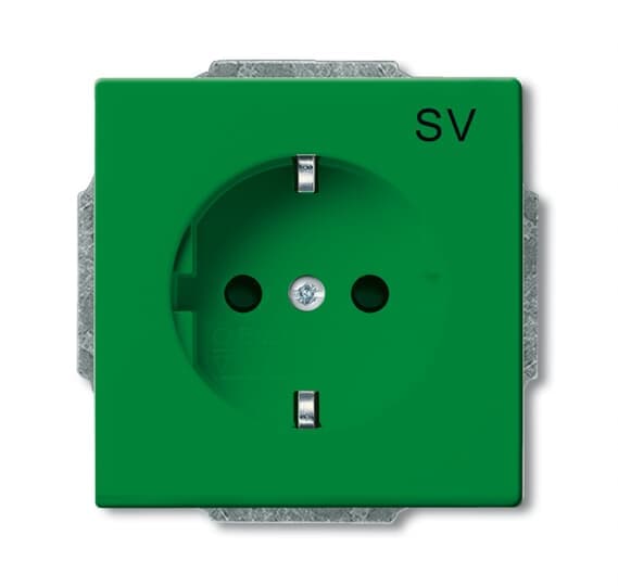 SCHUKO Steckdosen-Einsatz mit Aufdruck SV Safety+