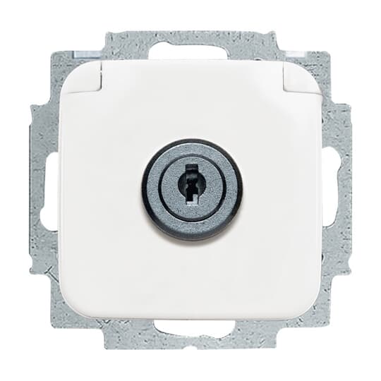 SCHUKO Steckdosen-Einsatz mit Klappdeckel , Zylinderschloss/abschließbar