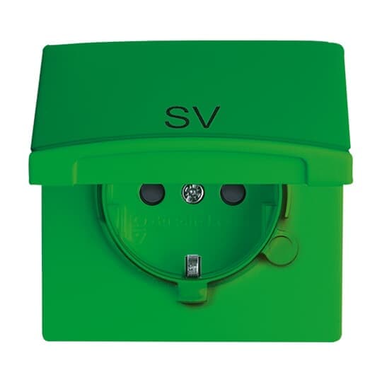 SCHUKO Steckdosen-Einsatz mit Aufdruck SV Safety+ mit Klappdeckel