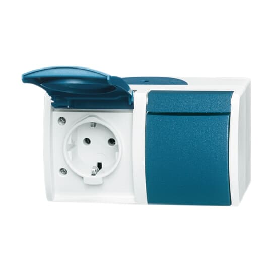 SCHUKO Doppelsteckdose mit Beschriftungsfeld mit Klappdeckel 16 A