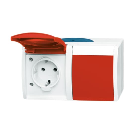 SCHUKO Doppelsteckdose mit Beschriftungsfeld mit Klappdeckel 16 A