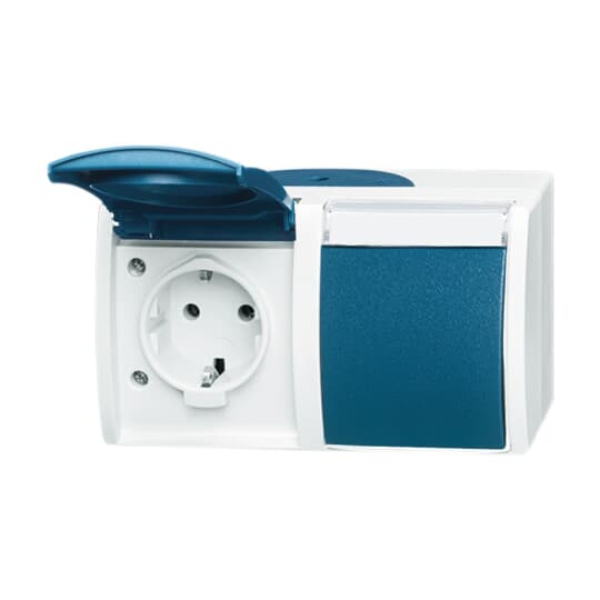 SCHUKO Doppelsteckdose mit Beschriftungsfeld mit Klappdeckel 16 A