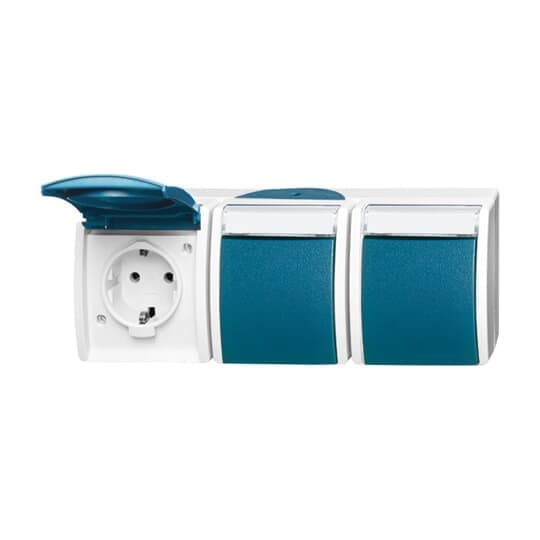 SCHUKO Dreifachsteckdose mit Klappdeckel 16 A