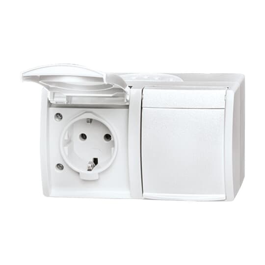 SCHUKO Doppelsteckdose mit Beschriftungsfeld mit Klappdeckel 16 A
