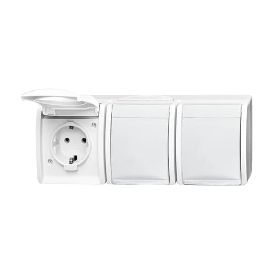 SCHUKO Dreifachsteckdose mit Klappdeckel 16 A