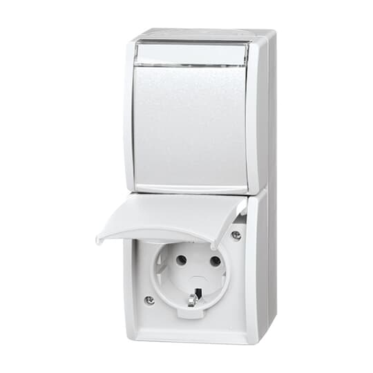SCHUKO Doppelsteckdose mit Beschriftungsfeld mit Klappdeckel 16 A