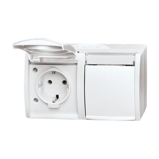 SCHUKO Doppelsteckdose mit Beschriftungsfeld mit Klappdeckel 16 A