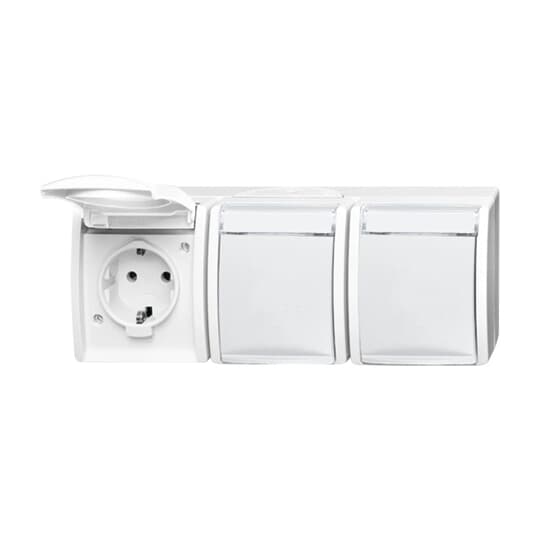 SCHUKO Dreifachsteckdose mit Klappdeckel 16 A