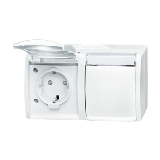 SCHUKO Doppelsteckdose mit Beschriftungsfeld Safety+ mit Klappdeckel 16 A