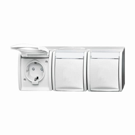 SCHUKO Dreifachsteckdose Safety+ mit Klappdeckel 16 A