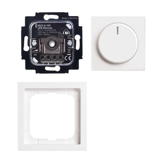 Busch-Drehdimmer LED, Komplettset mit Glimmlampe