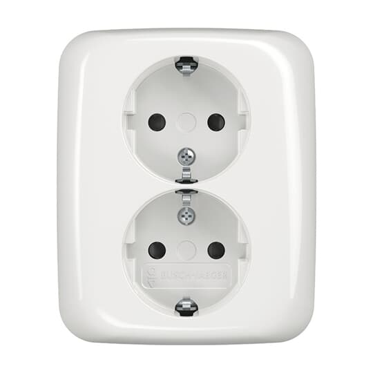 SCHUKO Doppelsteckdose Komplettabdeckung Safety+