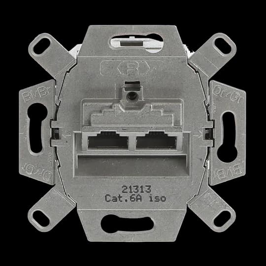 UAE-Anschlussdose, RJ45, Cat. 6a iso, geschirmt 2 Steckbuchsen, 8/8-polig