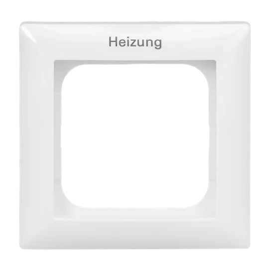 Abdeckrahmen mit Aufdruck Heizung 1-fach