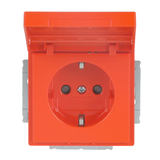 SCHUKO Steckdosen-Einsatz Safety+ mit Klappdeckel mit Beschriftungsfeld