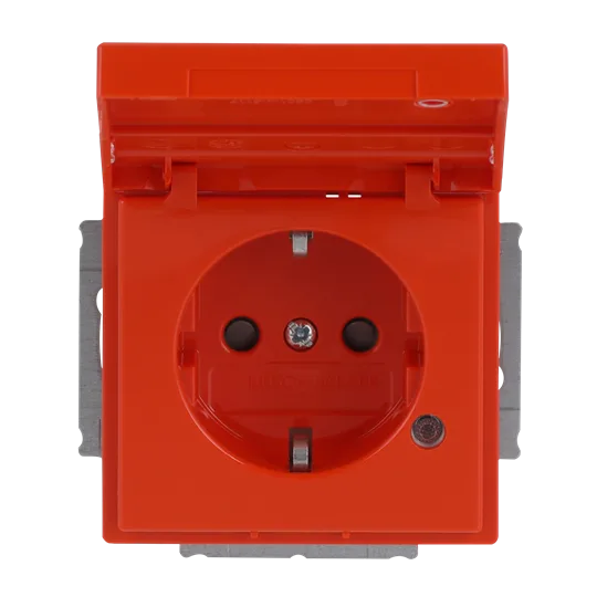 SCHUKO Steckdosen-Einsatz Safety+ mit LED-Kontrolllicht / mit Klappdeckel