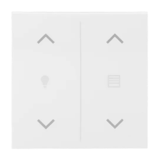 Abdeckung als Wippe 2-fach, mit Symbol "Dimmen/Jalousie", Busch-balance SI