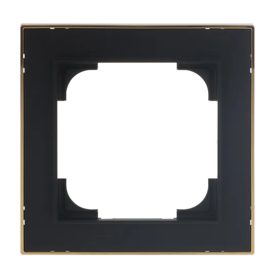 Abdeckrahmen mit Dekorring 1-fach /gold