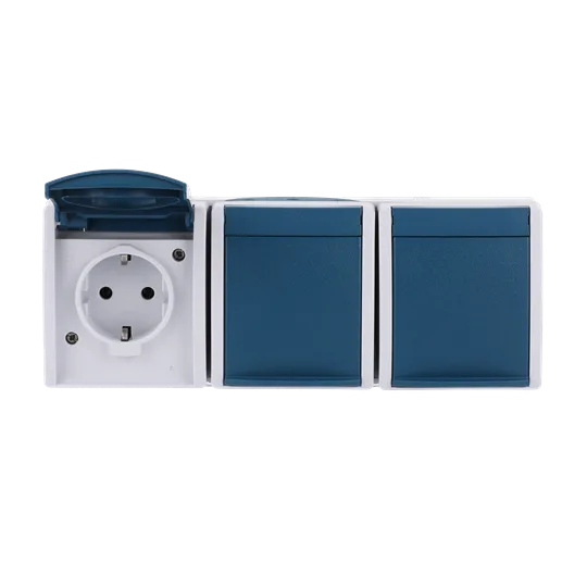 SCHUKO Dreifachsteckdose mit Klappdeckel 16 A