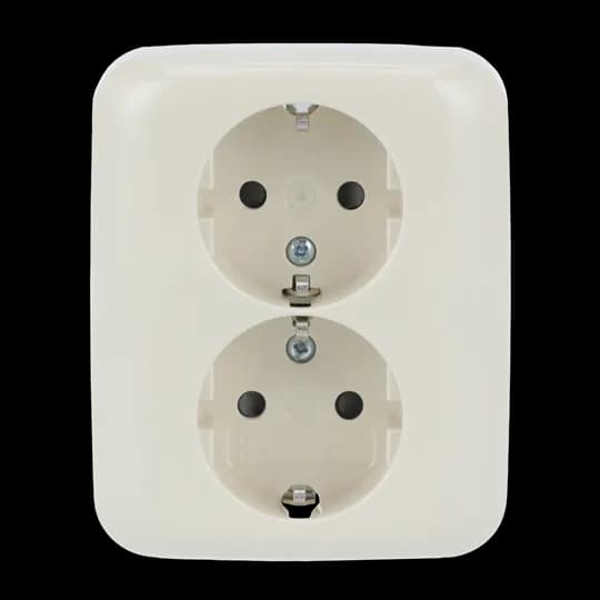 SCHUKO Doppelsteckdose Komplettabdeckung Safety+