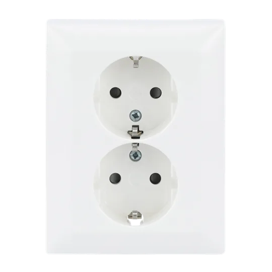 SCHUKO Doppelsteckdose Komplettabdeckung Safety+