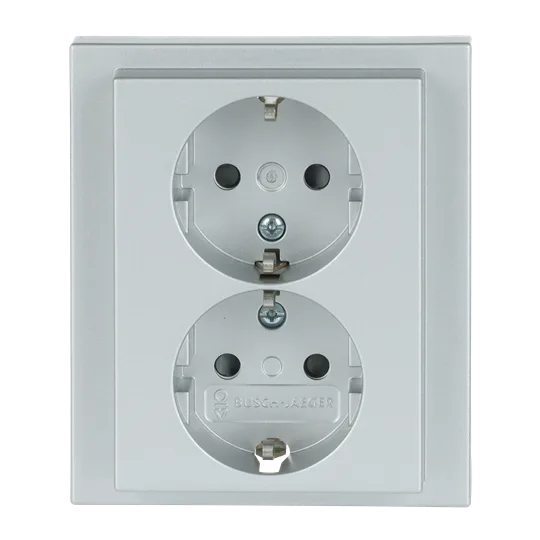 SCHUKO Doppelsteckdose Komplettabdeckung Safety+