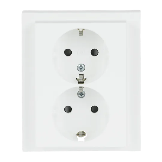 SCHUKO Doppelsteckdose Komplettabdeckung Safety+