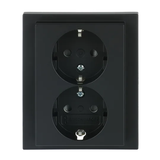 SCHUKO Doppelsteckdose Komplettabdeckung Safety+