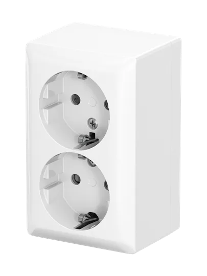 SCHUKO Doppelsteckdose Safety+ 16 A Busch-balance AP