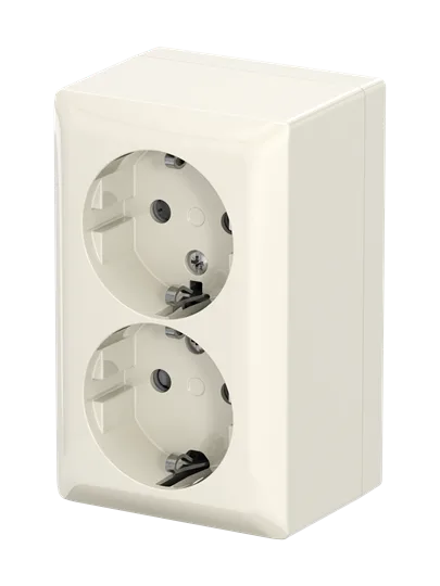 SCHUKO Doppelsteckdose Safety+ 16 A Busch-balance AP